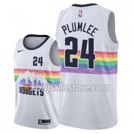 Denver Nuggets Mason Plumlee 24 2018-19 Nike City Edition Valkoinen Miesten Pelipaidat Swingman 